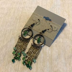 Crystal green earrings